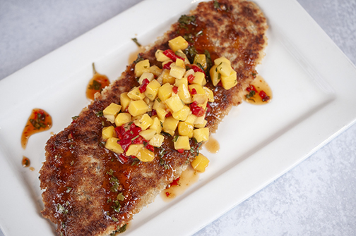 COCONUT ENCRUSTED SEABASS